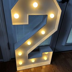 Big Number 2 Light Up 