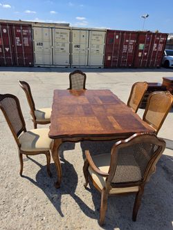 French Provincial Dining Table with 6Chairs