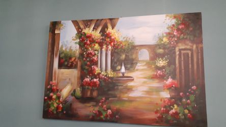 Canvas oil paint, original. Beautiful Sean! 351/2" wide by 231/2" tall $45.00