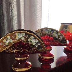 Red Bohemia Napkin Holder Set