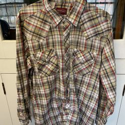 Vintage Elderado Western Shirt Mens L Long Sleeve Pearl Snap Shirt VG