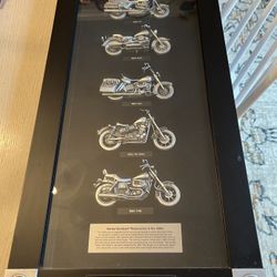 Harley-Davidson Motorcycles of the 1980s Pewter Shadowbox Display Set