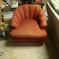 1980s Brocade Club Chair, Rassick Casters