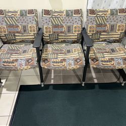 Attached 3 seater office chairs