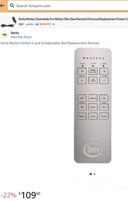 Remote Control Serta Applause II,  Perfect Motion II & III