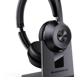 Bluetooth Headset V5.1, Wireless Headset with Noise Canceling Microphone, 40 Hrs