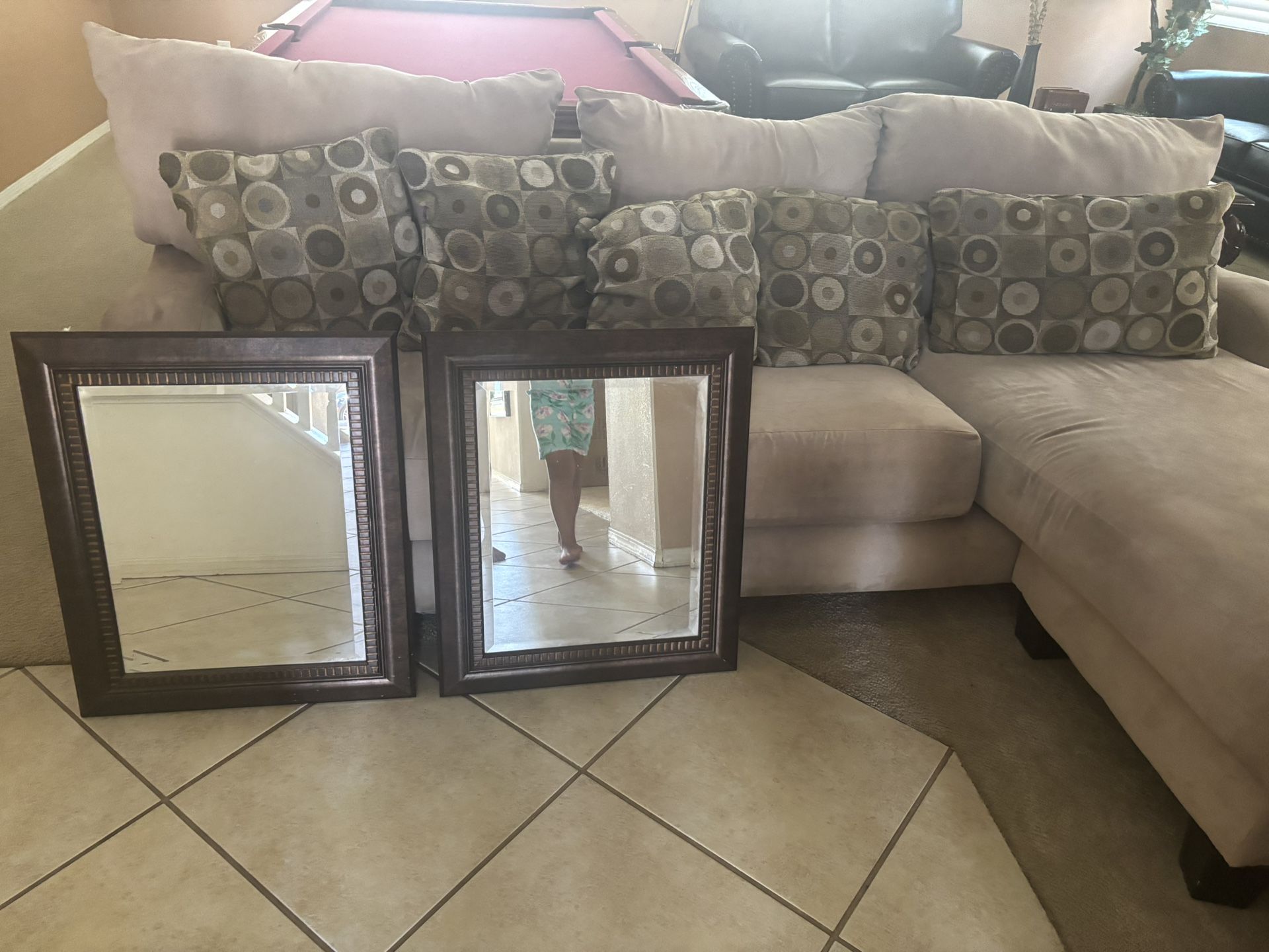 Couch And 2 Mirrors