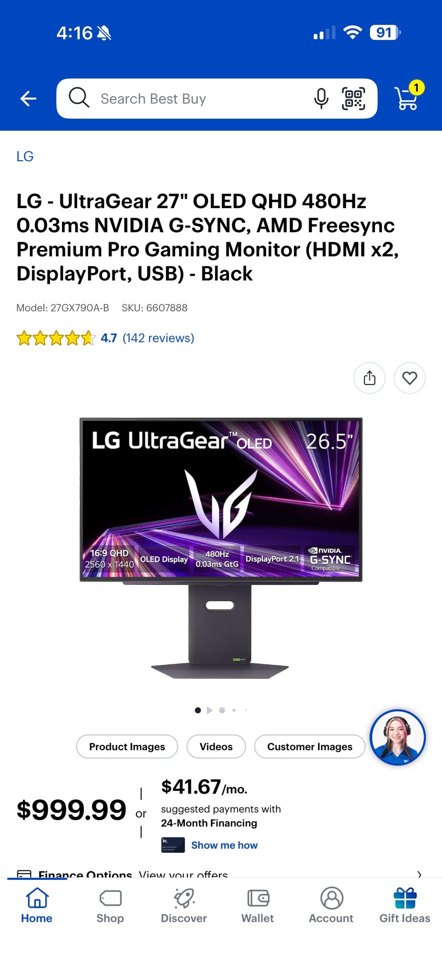 Lg Ultragear Oled 480hz Monitor With Box Receipt Warranty