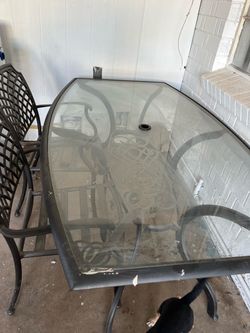 Beautiful Nice Outdoor Patio Furniture Set Wrought Iron Bistro Metal Glass Hampton Bay