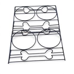 Pair of Elevated Metal Dog Bowl Stands • Bone Design