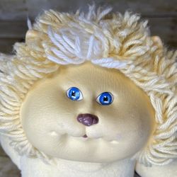 Vintage Cabbage Patch Kids Doll 1983 Koosas Cat Yellow & White Hair Blue Eyes