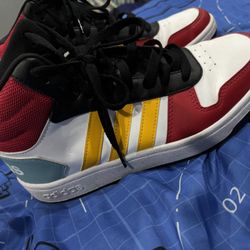 Adidas Mens Hoops 2.0 Mid GY5890 White Casual Shoes Sneakers Size 7 1/2