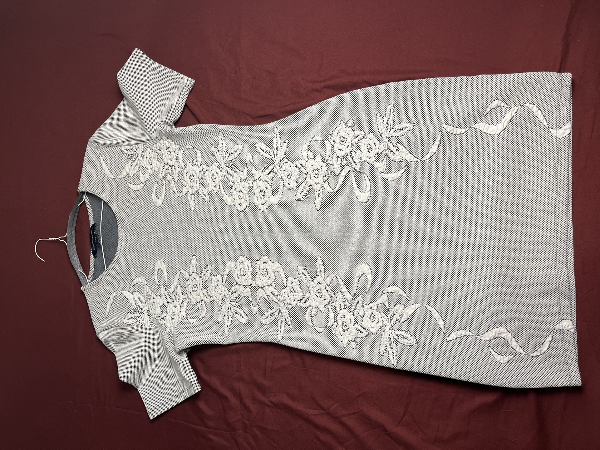 French Connection Classic Dress size 12 White Blue Floral