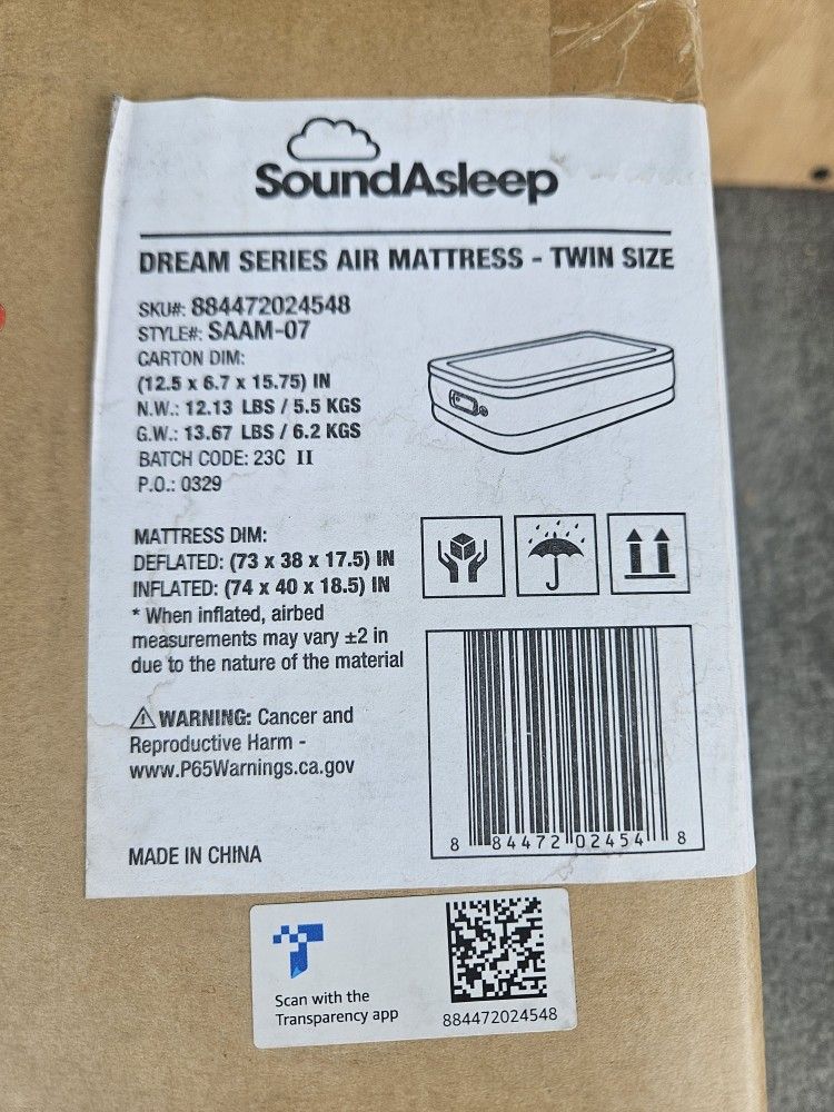 Sound Sleep Air Mattress W/built In Pump