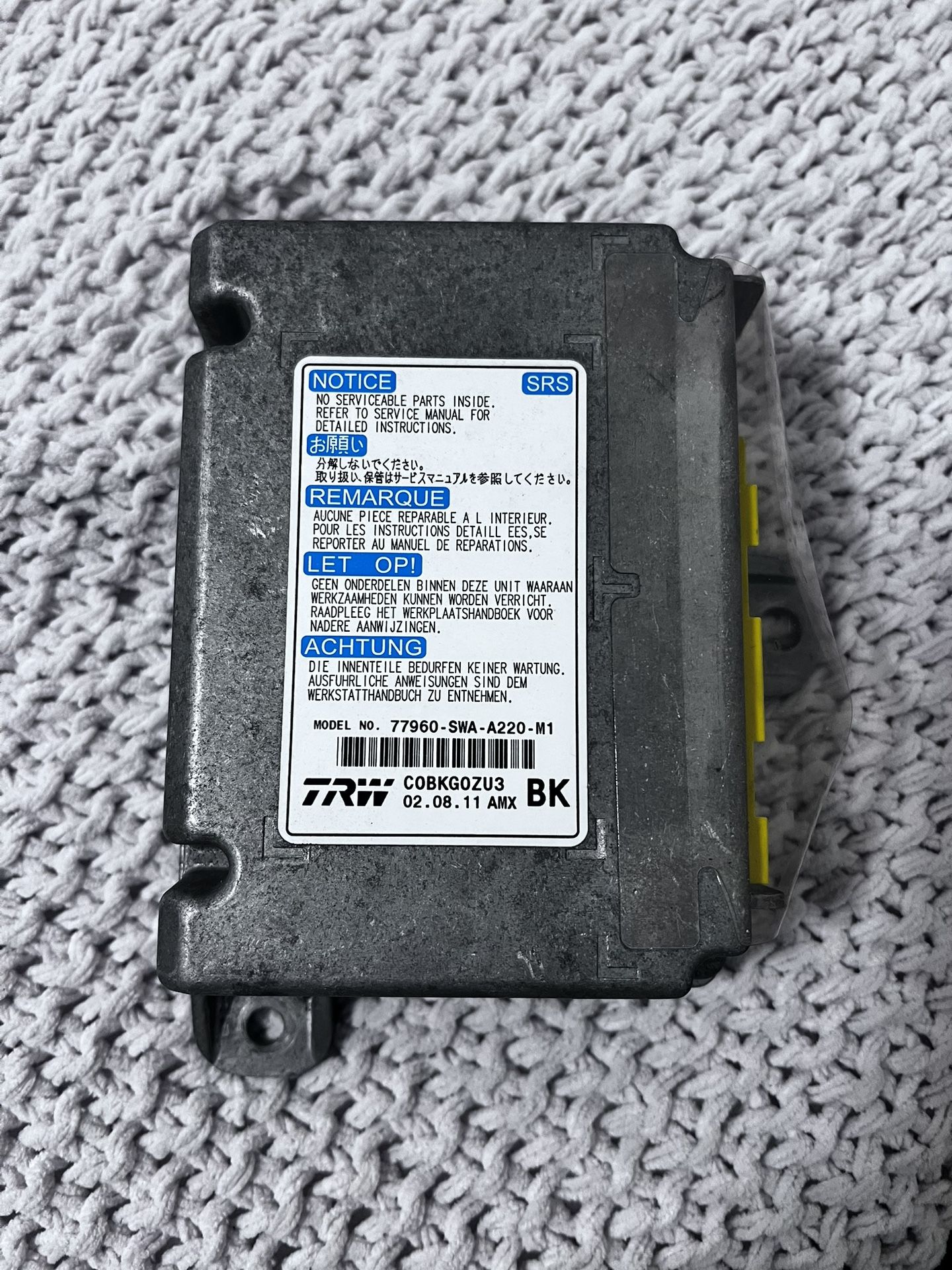 Model SRS HONDA CRV Aribag 2011 77960-SWA-A220-M1