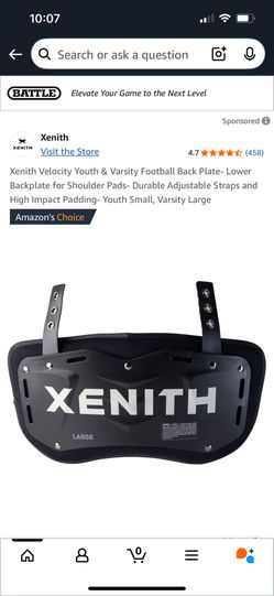 Xenith Football Back Plate 