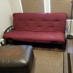 Futon Black with Red Cushion 