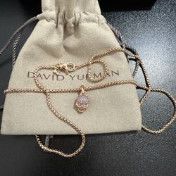 David Yurman Memento Mori Skull 18K Rose Gold with Chain