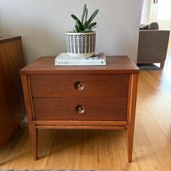 Vintage 1960s Mid Century Modern Basic Witz Two Drawer Nightstand
