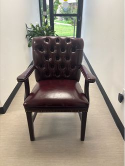 6 Red Leather Office Chairs