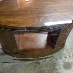 Wood And Ostrich Leather Table