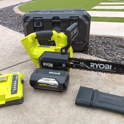 CHAINSAW RYOBI 40V BATTERY AND CHARGER INCLUDED 