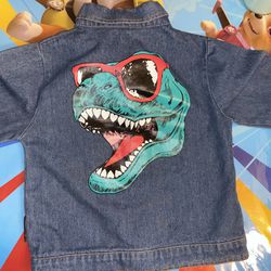 Toddler Jean Jacket w/ Dinosaur