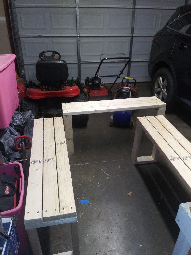3 Benches Solid Wood 60 Dollars Each