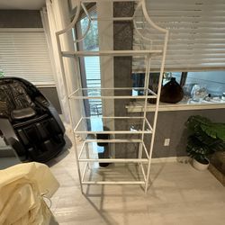 White Metal And Glass Shelf