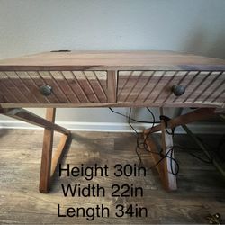 Wood Desk/TV Stand With USB 