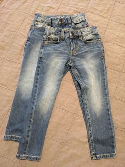 Cat & Jack Kids Skinny Jeans Size 5 Stretch Blue Denim Lot of 2 Pairs