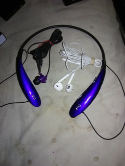 Multiple different types of headphones (some Bluetooth, some not)