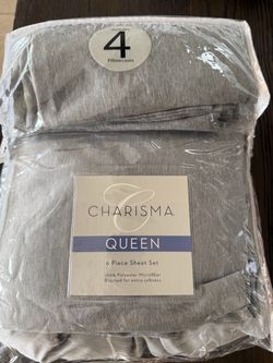 Charisma Queen 6-Piece Sheet Set - Brushed Microfiber Grey