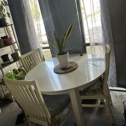 Solid Wood Table With 3 Chairs