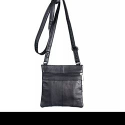 Ladies Leather Triple Zip Crossbody Bag