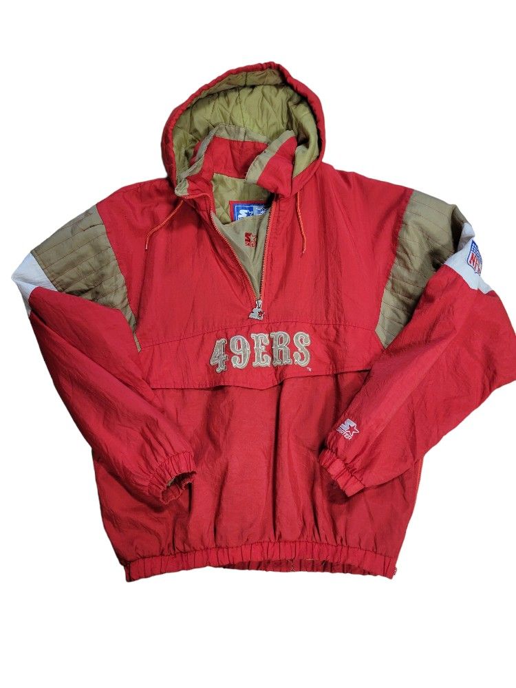Vintage 90s San Francisco 49ers Pullover Parka Jacket by Starter Size XL