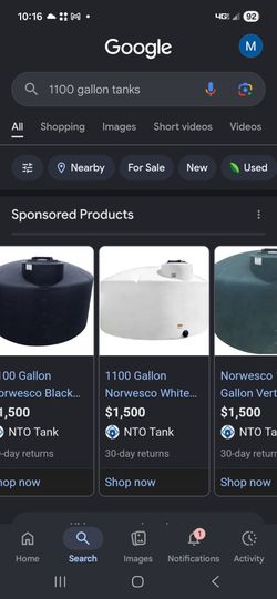 1100 gallon tank