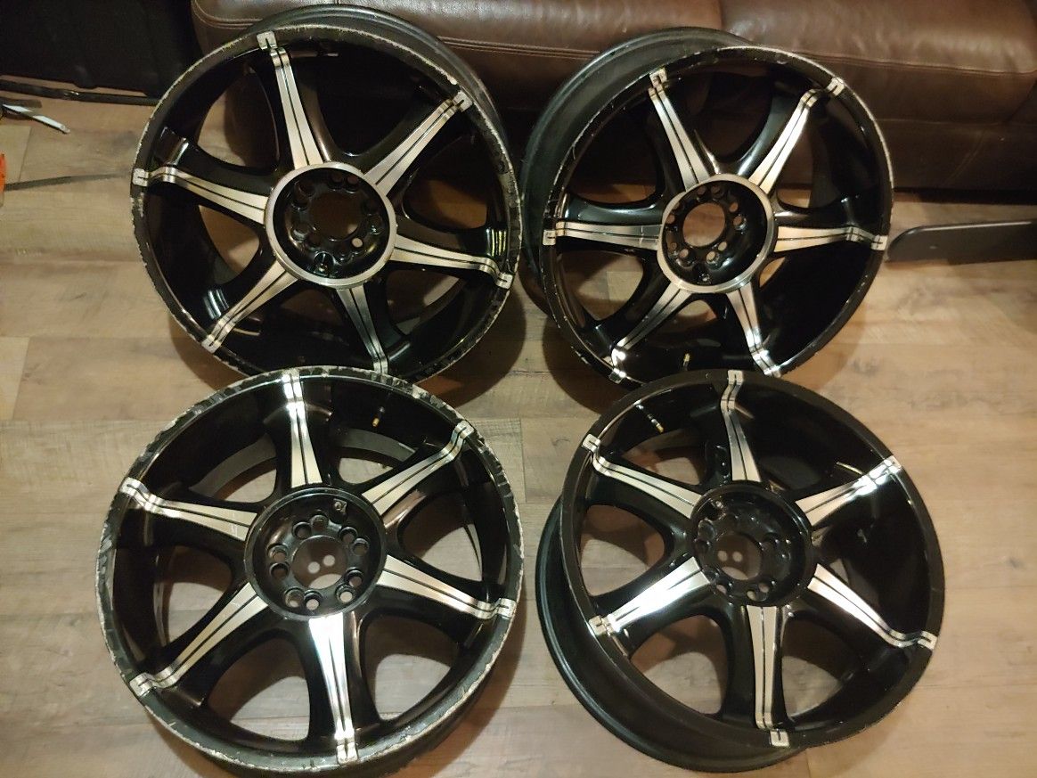 4 - black and chrome rims