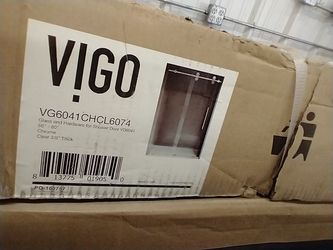 Vigo Ellen 74"H X 56" X 60" W frameless bypass sliding door clear glass MSRP $999 You pay $499
