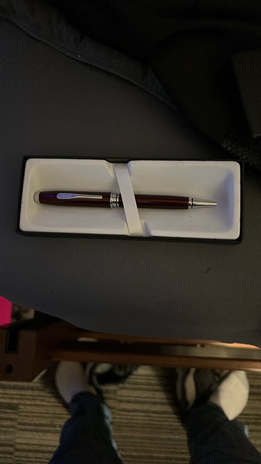 Cross Century-style ballpoint in a red lacquer finish with chrome trim