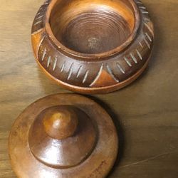Vintage Carved Wooden Jewelry Box Haitian 