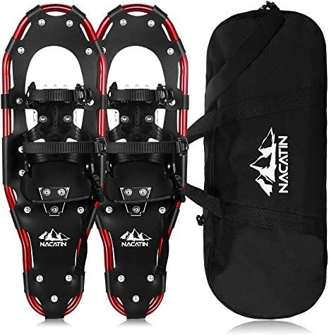 NACATIN All Terrain Snowshoes Lightweight Aluminum Alloy Snow Shoes with Carry Bag and Adjustable Ratchet Bindings