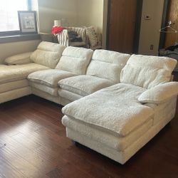 Cream Chenille Couch 