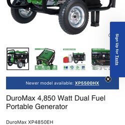 Duramax 4850 Watt Dual Fuel Generator