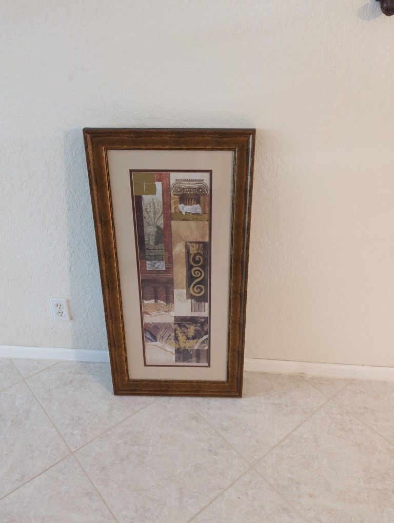 Artwork incorporates various textures and patterns