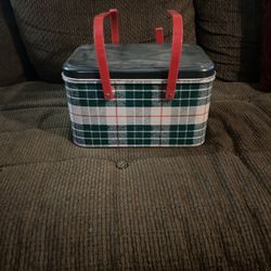 Vintage metal picnic basket