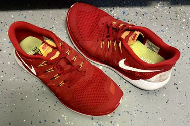 Nike Free 5.0 (GS) Size 10.5 Red White Running Shoes/Sneakers 644428 600