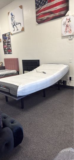 Adjustable Bed Base with Mattress