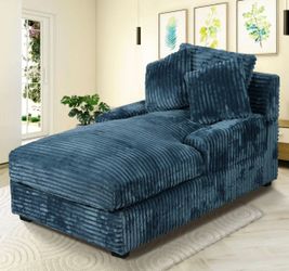 Blue Wide Chaise with adjustable backrest