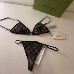 Gucci GG embroidered lingerie set
